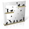 imaggge.com 24 adesivi per gatti, farfalle e uccelli per porte in vetro, finestre, doccia, parete, decorazione e prevenzione (urti), colore nero.