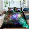 Homemissing Set di biancheria da letto con motivo galassia, con cielo stellato, spazio esterno, per bambini, ragazzi, ragazze, in microfibra, costellazione, biancheria da letto e pianeta universo matrimoniale, 3