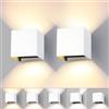 wisdom line 2 Pezzi Applique LED Interno Esterno 15W 3 Colori Bianco | Applique da parete a cubo 11cm. IP65 impermeabile con fascio luce regolabile 0-120° in alluminio per giardino e corridoio.