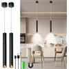 TRUYOK Lampada a sospensione a batteria, 6000 mAh, lampada a sospensione magnetica con batteria, ricaricabile, dimmerabile, a LED, regolabile in altezza, cilindro, illuminazione interna, per tavolo da pranzo