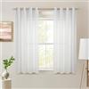 Topfinel Tende Voile Velate Tende Moderne da Interni Con Occhielli Morbidi Tende in Lino Adatte per Finestre di Camera da Letto e Soggiorno 2 Pannelli 140x160 cm Bianco