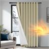 Deconovo Tenda Oscurante Termica con Occhielli - Pesante, Doppio Strato Isolante per Freddo e Caldo, Antivento, per Finestre e Porte, 280x245 cm, Beige Scuro Retro Bianco, 1 Pannello