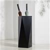 TUPAFJU Portaombrelli da interno moderno in metallo decorativo per ingresso con vaschetta salvagoccia - Portavasi geometrico alto per ombrelli lunghi e corti, atrio(Black)
