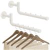OUTBROS 2 Pack appendiabiti da parete, 40 cm bastone da parete, bianco | Supporto da parete Direzionale Regolabile 180°, Rimovibile Barra per Armadio da Parete per Appendere Semplice da Montare