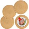 Dhisperares 4Pcs Tovagliette Rotonde Lavabili, 30 cm Sottopiatti Rotondi Eleganti | Resistenti al Calore Tovagliette Americane, Sotto Piatti da Tavola, Intrecciate Napperons Rond per Partito, Matrimonio