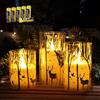 Rhytsing Candele natalizie a LED in vetro a batteria, con timer 6H, motivo renna, senza fiamma, con luce bianca calda, batterie incluse, set da 3