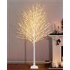 Caplidou Albero di betulla bianco da 1,8 m con 936 luci a LED, albero di betulla illuminato artificiale con ramoscello di betulla con timer, per cortile, veranda, casa, interni ed esterni