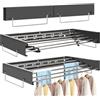 FREEAMG Stendibiancheria da parete con 6 barre, stendibiancheria pieghevole per interni ed esterni, 6 metri di lunghezza di essiccazione, risparmio di spazio, nero (100 cm)