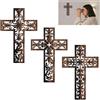 TTPSRY Crocifisso Intagliato Decorativo Appeso Parete Ornamento Religioso Artigianale Tradizionale Stile Vintage