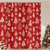 ASDCXZ Tenda da Doccia Natalizia 120x200 cm, Inverno Albero di Natale Fiocco di Neve Rosso Natale Tende da Doccia Lavabili per Bagno Impermeabile in Tessuto Poliestere per Vasca da Bagno con 8 Ganci