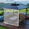 E ECATEE Tenda a Rullo Impermeabile per Esterni Pergola,Spessore 0,5 Mm,Antipioggia (W125xH300cm)