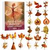 Tkukkwr Calendario dell'avvento autunnale 2026, 2D in acrilico a forma di ballerina, ornamento per 24 giorni, per alberi di Natale, finestre, porte, auto, portachiavi, decorazioni da appendere per la casa