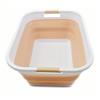 SAMMART - Cesto portabiancheria, in plastica, pieghevole, bacinella portatile, organizer salvaspazio, capacità di 41 litri di acqua (bianco/beige)