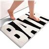 Dermalyx Schwarz Weiß Bagno Tappeto Antiscalzo Doccia Tappeto Molle Decorazione Bagno Super Assorbente Lavabili in Macchina Tappeto da Doccia 40 x 60 cm