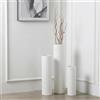 Hanaomaoyi Set di 3 vasi cilindrici da pavimento, bianco opaco, con goffratura a nido d'ape, vasi alti per rami secchi, soggiorno e ingresso del negozio (altezza fino a 70 cm)