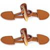 GIVBRO 2 Chiusure Alamaro in Pelle Cuoio, Bottoni Effetto Corno Marroni, 12 cm | Per cappotti, giacche a vento, borse, cinture e lavori di cucito; fissare bene le linguette sui capi più pesanti