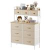 Mintnook Cassettiera, Armadio per Camera da Letto con Maniglie, comò in Tessuto con Piano in Legno e 9 cassetti, cassettiera Alta per Camera da Letto, Soggiorno, Camera dei Bambini, Armadio (Beige)