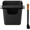 Godneei Contenitore per Fondi caffè in Acciaio Inox con Spazzola Pulizia | Knock Box Caffè Battifondi con Barra Rimovibile Base Antiscivolo per Macchine Espresso Barista Accessori