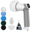 BOOHENKA Spazzola Elettrica aggiornata spazzola portatile 360° Spin Scrubber con 5 teste di intercambiabili per bathroomtile, spazzola di pulizia del ideale per i lavandini delle piastrelle e l'automobile