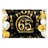 PLATEYTR 65 Striscione di Compleanno 65 Anni Compleanno Festa Decorazioni oro nero Fotografia Poster di Compleanno Extra Large Fondale 65 Anni di Buon Compleanno Decorazione di Festa