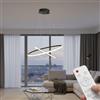 StandHeiz Sospensione LED 2 Anelli Nera 60cm 72W 5760lm - Dimmerabile telecomando - Moderna lampada luce CCT 3000-6500K - Regolabile altezza 100cm