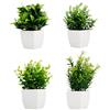 Dokpav 4 Piante Finte da Interno in Vaso, Piantina Decorativa Realistica | Set di 4 piante, rosmarino, eucalipto, erba di grano, aspetto realistico, facile manutenzione, decorazione versatile