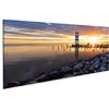 islandburner Quadro su tela Tramonto in riva al mare con faro Quadri Stampe x soggiorno