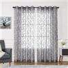Lotusolution Tende in pizzo grigio per camera da letto 241,3 cm di lunghezza, stile vintage, con ricamo floreale francese, in voile trasparente, con occhielli nella parte superiore, tende per camera