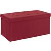 Il Gruppone Passione Casa Pouf Contenitore in Velluto Rettangolare Moderno Panca Fondo Letto Cassapanca Soggiorno Panchina per Ingresso Scarpiera Sgabello Panca Moderna - Bordeaux