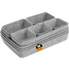 Zaqean 10 Pezzi Organizer Cassetti in Feltro Grigio Chiaro - 4 Misure | Organizer da Scrivania Feltro Cassetti Impilabili, Monoblocco, Adatte per Scrivania, Toletta, Armadio e Cassetti