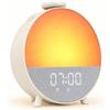 LUCUHM Sveglia con Luce Alba, Lampada Sveglia da Comodino, Bluetooth | Risveglio più dolce nelle mattine buie con alba 0-60 min, 16 luci, Bluetooth e comandi semplici sul comodino.