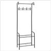 EMPOTEC Appendiabiti in Metallo con 2 Ripiani e 4 Ganci, Scarpiera Poggiascarpe, Nero, 170x61x30 cm