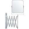 BELLE VOUS Specchio Quadrato da Parete Estensibile e Orientabile 360°- Specchio Trucco Ingranditore 3x - 15,5x18,5cm - Specchio Parete Acciaio Inox Doppia Faccia - Specchio Ingranditore Trucco, Barba