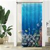 Xiaoterna tenda da doccia Vita marina subacquea Tenda da bagno Tartarughe Corallo Lavabile in lavatrice Tessuto impermeabile 90x180cm