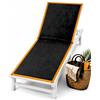 Intimitaly Sommaruga Telo Mare in Microfibra 90x180 cm, Asciugatura Rapida, Antisabbia, Bicolore con Bordino a Contrasto, Leggero, per Mare, Piscina e Viaggio (NERO-ARANCIONE)