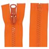 Erlif Cerniera reversibile divisibile per giacche, denti in plastica, 5 mm (arancione, 75 cm)