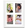 aFFa frames Tisar 30x40 cm, Cornice in Legno, Frontale in Vetro Acrilico, Cornici Multiple, Galleria Immagini, Galleria Fotografica con Passe-Partout, 4 Sezioni Foto Per 4 Foto 10x15 cm Bianco (77)