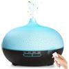 GeeRic Diffusore di Oli Essenziali 550ML,GeeRic Ultrasuoni Umidificatore 7 Color LED Silenzioso Purificatore d'Aria Diffusore di Aromi Nebulizzatore per Oli Profumati per Casa Ufficio Yoga Marrone Scuro