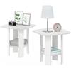 Furinno Simple Design End Table, bianco, set di 2