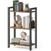 VASAGLE Scaffale a 3 Ripiani, Libreria, 40 x 24 x 76,4 cm | Stile Moderno, per Soggiorno, Camera da Letto, Cucina, Studio, Marrone Vintage e Nero Opaco, Collezione BARNET LLS098K02