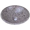 YUCHENGSTONE® Lavabo in pietra 100% naturale, lavabo da appoggio in marmo/granito, rotondo, diametro 33 - 35 cm, diametro scarico 4,5 cm