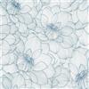 FunStick Carta da Parati Muro Floreale Azzurro Chiaro Peonia 44.5CMx3M | Carta Adesiva per Mobili Blu e Bianco Floreale Pellicola Rivestimento Muro Cucina Bagno Linee Minimaliste Loto e Peonia