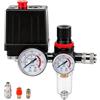 FENDRALL Compressore di pressione da 220 V, regolatore di pressione, compressore d'aria con separatore dell'acqua, valvola di regolazione della pressione da 1/4 con manometro, giunti per valvola di sicurezza