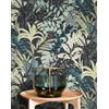 Newroom carta da parati TNT nera giungla tropicale soggiorno | Motivo botanico con palme e felci, tonalità menta turchese oro, carta da parati floreale, camera da letto, corridoio