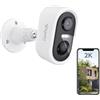 LAXIHUB W2 2K 3MP Telecamera WiFi Esterno Senza Fili con Batteria 180 Giorni,Visione Notturna,Rilevamento di Suono/Movimento, IP65, Rilevamento Umano PIR, Audio Bidirezionale