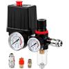 GOEDCH Interruttore a pressione compressore da 220 V: compressore in alluminio da 1/4, con separatore d'acqua, separatore di olio e acqua, regolatore di pressione per strumenti pneumatici
