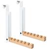 Voxlara 2 PCS Appendiabiti da Porta Pieghevole, Ganci da Porta Appendiabiti, Appendiabiti da Porta Pieghevole, 6 Ganci per Appendere Grucce, per Porte Spesse 2 cm, Metallo e Legno