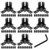 NYTGAH 8 connettori angolari in alluminio 30 x 30 cm, con viti, profili in alluminio a 3 vie, angolo angolare per standard europei, 8 mm, scanalatura a T (nero)