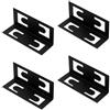 FiTspi 4Pcs Nero Boltless Scaffalatura Post Connettori, Metallo Rivestito Heavy | Staffa verticale per mensole, a forma di L, parti di riparazione per garage, magazzini, sistemi di archiviazione per officine