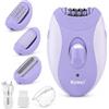 KEMEI 4-in-1 donne epilatore rimozione dei capelli per viso gambe braccia | Rasoio da donna per viso, gambe, braccia, corpo, bikini, 2 velocità, ricarica USB, 90 minuti